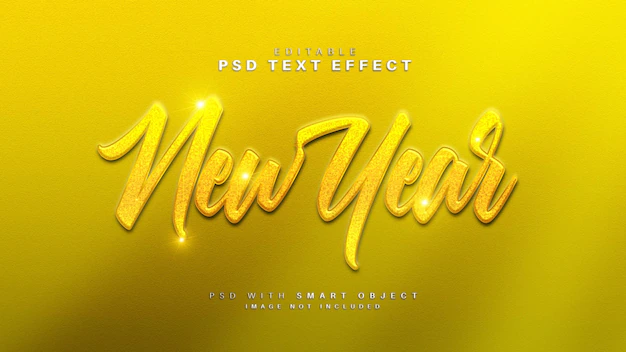 Free PSD | Golden new year text effect