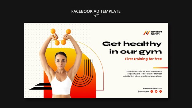 Free PSD | Gradient gym template design