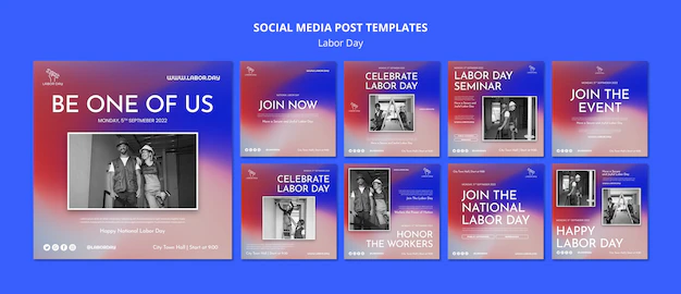 Free PSD | Gradient labor day design template