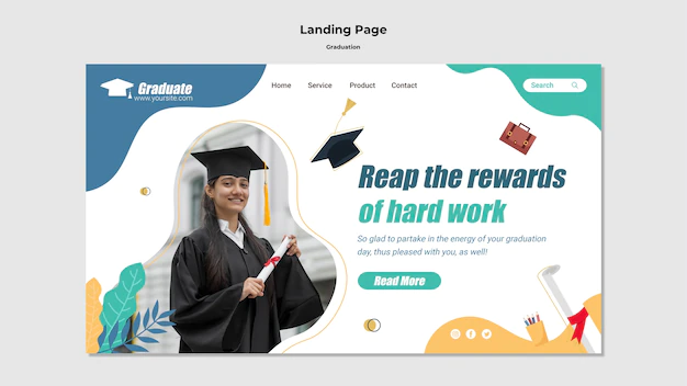 Free PSD | Graduation design of landing page design
