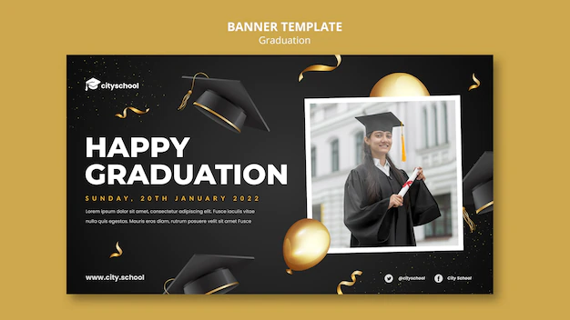 Free PSD | Graduation horizontal banner template
