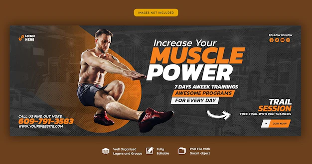 Free PSD | Gym and fitness web banner template