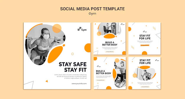Free PSD | Gym social media post design template