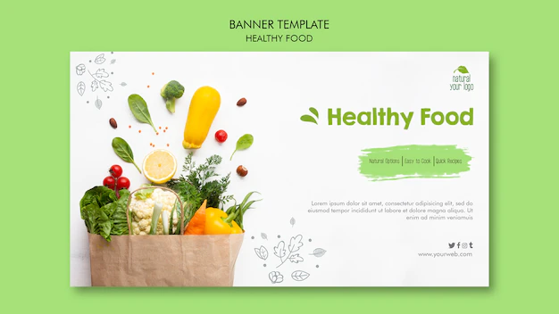 Free PSD | Healthy food banner template design