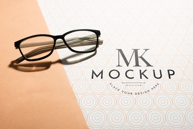 Free PSD | High angle of clear glasses mock-up