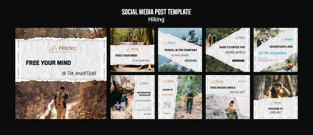Free PSD | Hiking social media post template