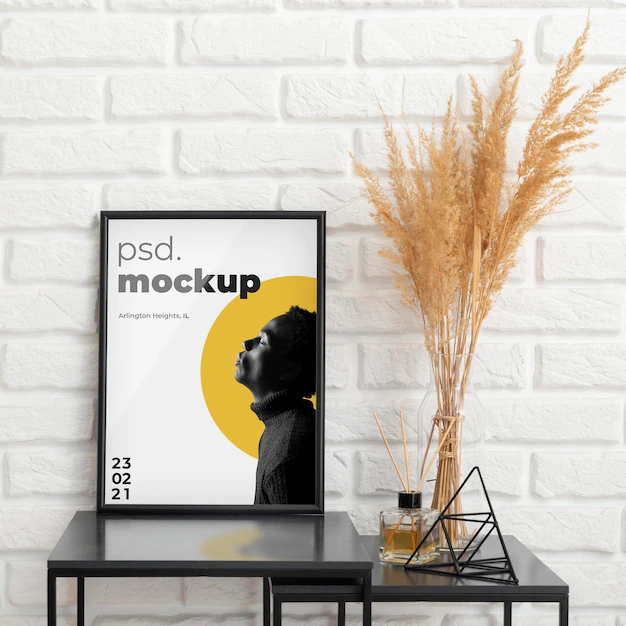 Free PSD | Home spaces still life mockup