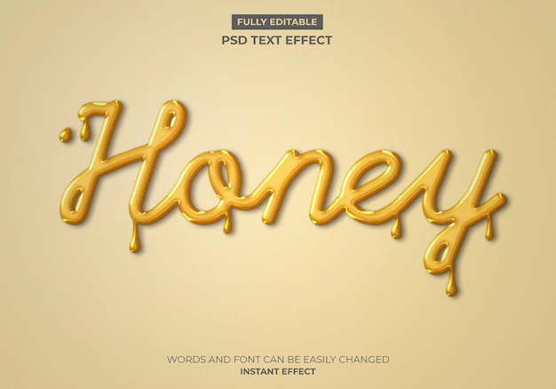 Free PSD | Honey text effect