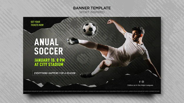 Free PSD | Horizontal banner template for football club