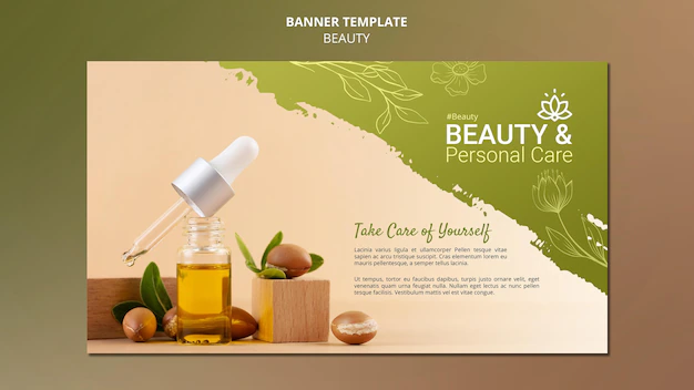 Free PSD | Horizontal banner template for personal care and beauty