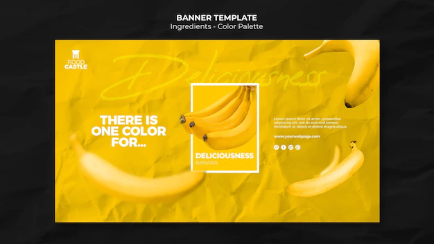 Free PSD | Horizontal banner template with banana