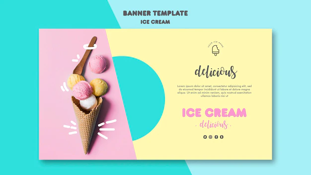 Free PSD | Ice cream banner template design