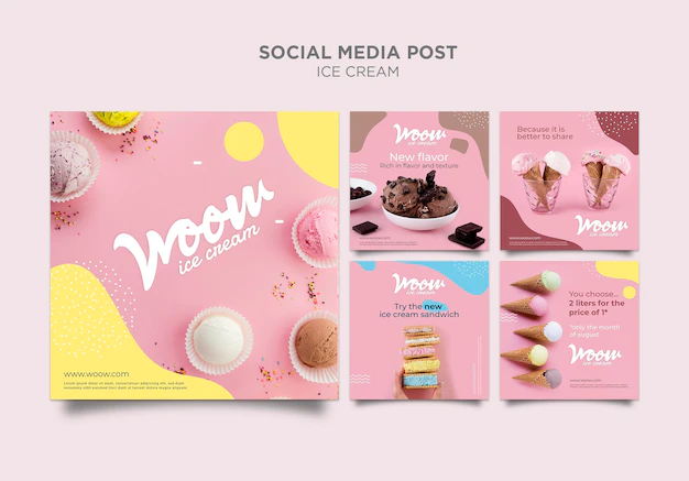 Free PSD | Ice cream social media post template