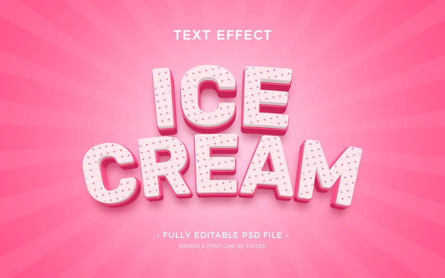 Free PSD | Ice cream text effect design