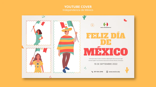 Free PSD | Independencia de mexico youtube thumbnail template design
