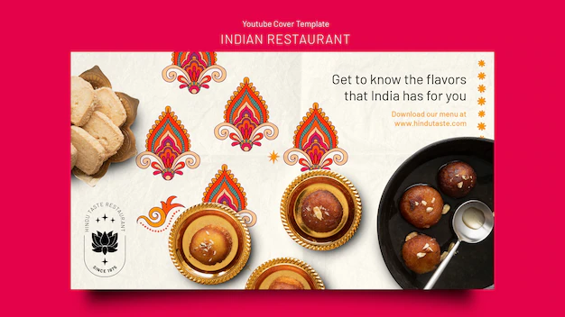 Free PSD | Indian restaurant food youtube cover