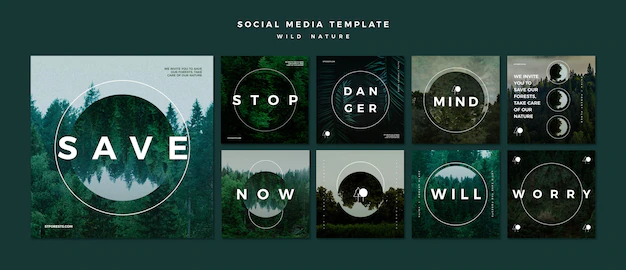 Free PSD | Instagram post collection for wild nature