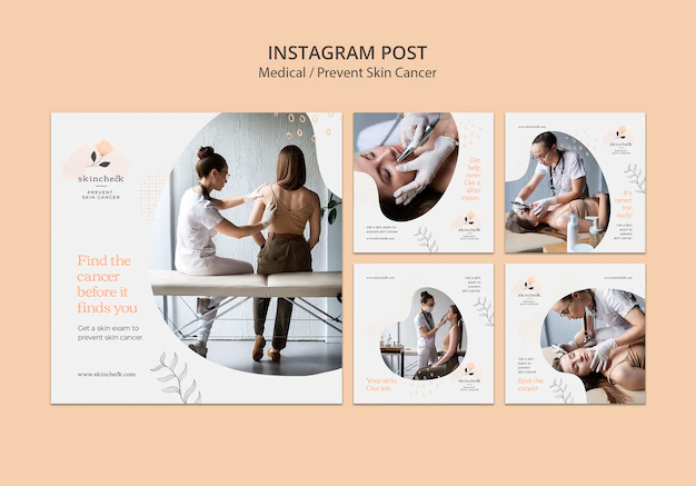 Free PSD | Instagram posts collection for skin cancer prevention