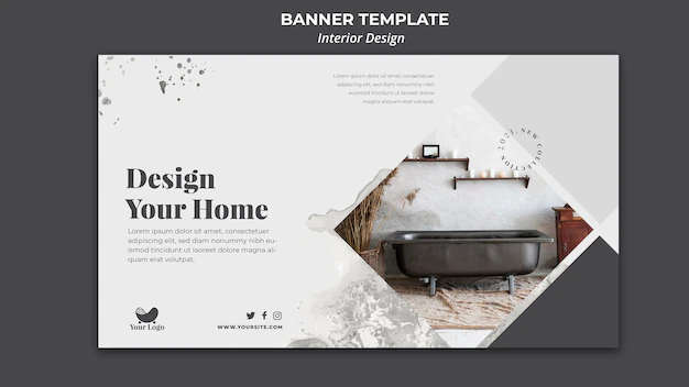 Free PSD | Interior design template banner