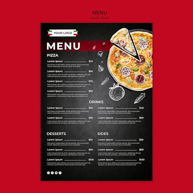 Free PSD | Italian food menu template