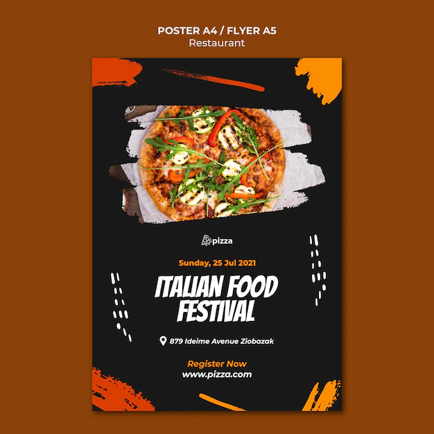 Free PSD | Italian food restaurant flyer template