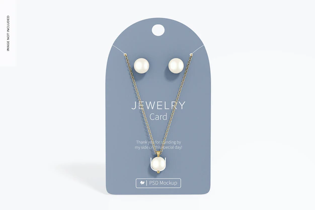 Free PSD | Jewelry card mockup, front view