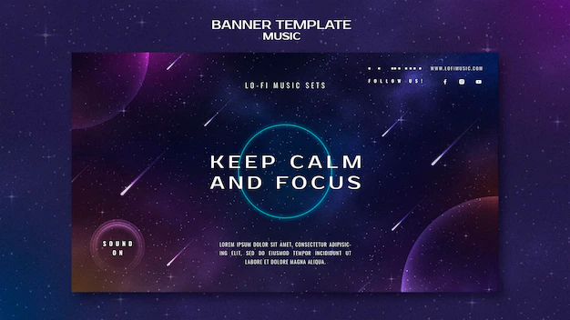 Free PSD | Keep calm and focus banner template