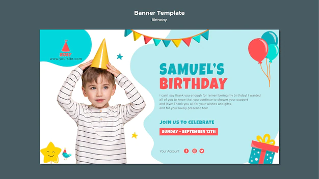 Free PSD | Kid's birthday banner template