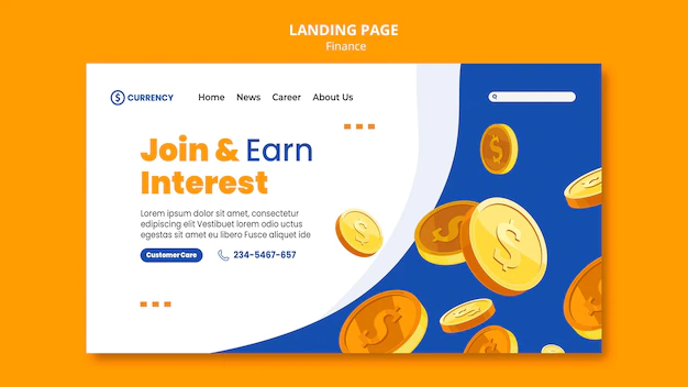 Free PSD | Landing page online banking template