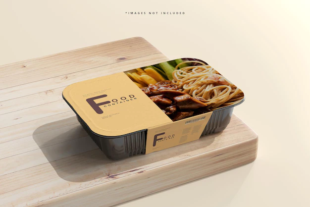 Free PSD | Large size food container mockup