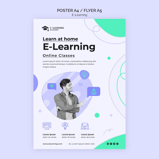 Free PSD | Learn from gome poster template