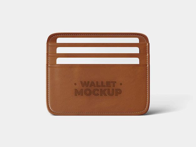 Free PSD | Leather wallet mockup