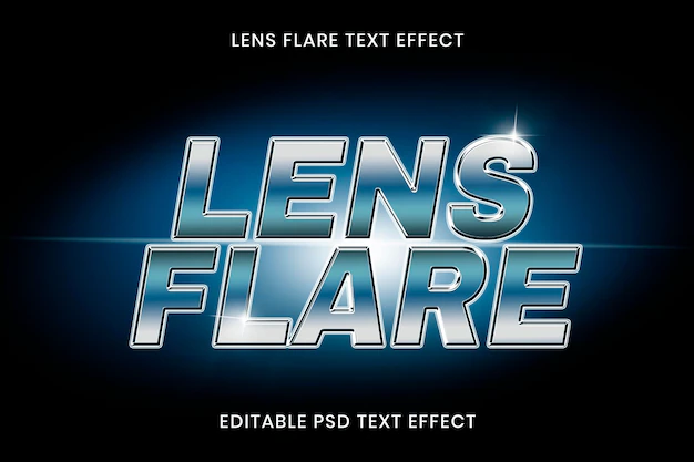Free PSD | Lens flare text effect psd editable template