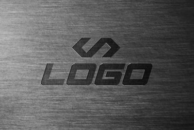 Free PSD | Logo effects metal background