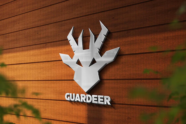 Free PSD | Logo mockup with 3d logo in wall