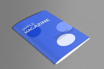 Free PSD | Magazine mockup in marble surface
