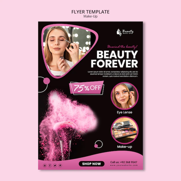 Free PSD | Make-up concept flyer template
