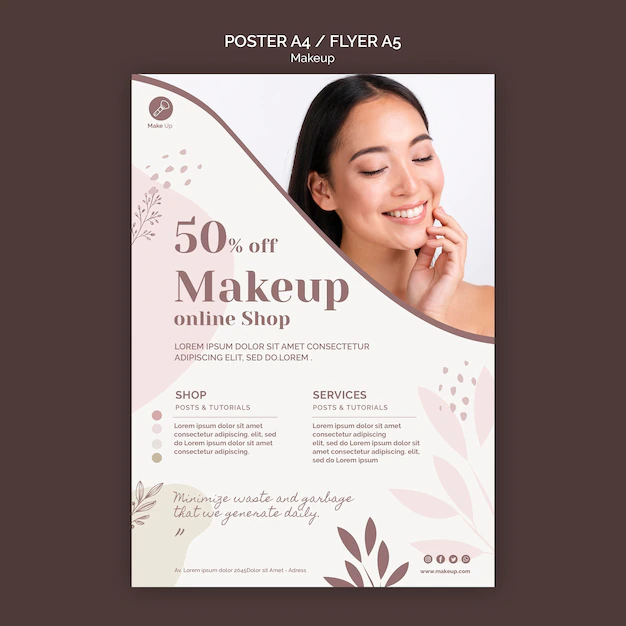 Free PSD | Make-up concept poster template
