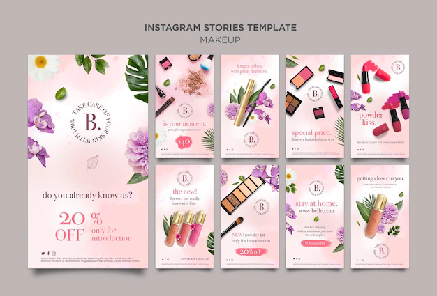 Free PSD | Make-up instagram stories concept