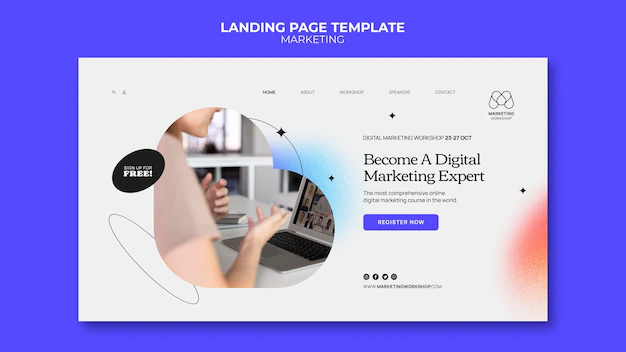 Free PSD | Marketing lading page template design