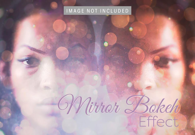 Free PSD | Mirror bokeh image effect