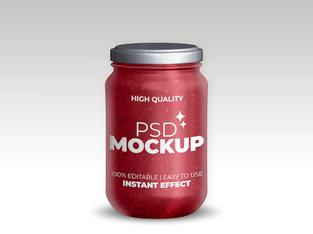 Free PSD | Mockup for realistic jar
