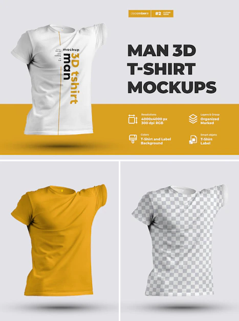 Free PSD | Mockups 3d t-shirts.