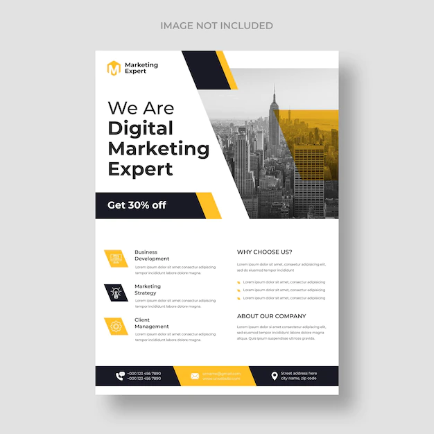 Free PSD | Modern digital marketing flyer template