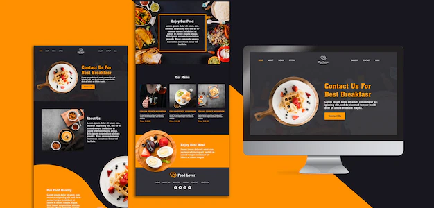 Free PSD | Modern web page template for breakfast restaurant