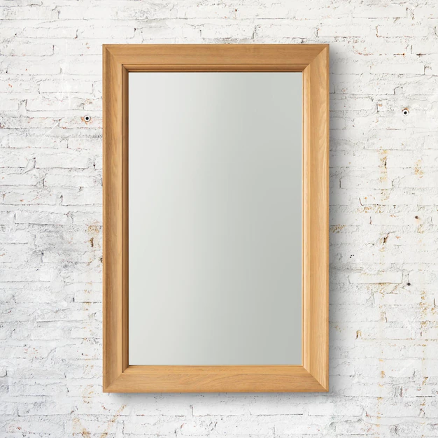 Free PSD | Modern wood frame psd mockup with design space