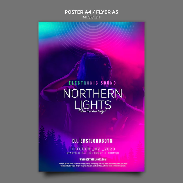 Free PSD | Music dj poster template concept