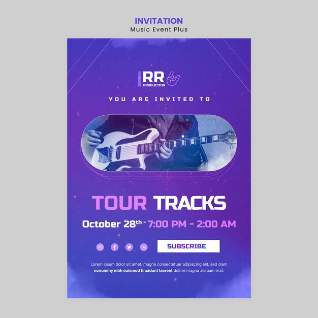 Free PSD | Music event invitation template