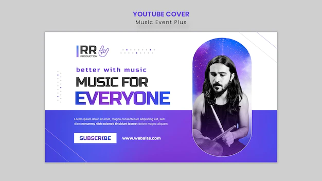 Free PSD | Music event youtube cover template