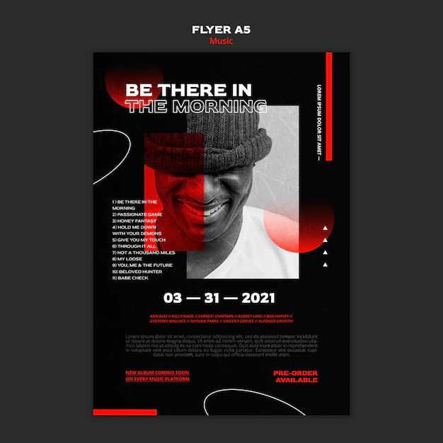 Free PSD | Music tickets sale flyer template